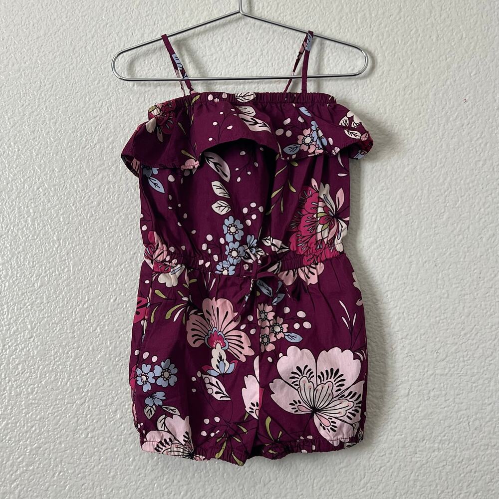 Baby Gap Floral Print Romper Plum Purple